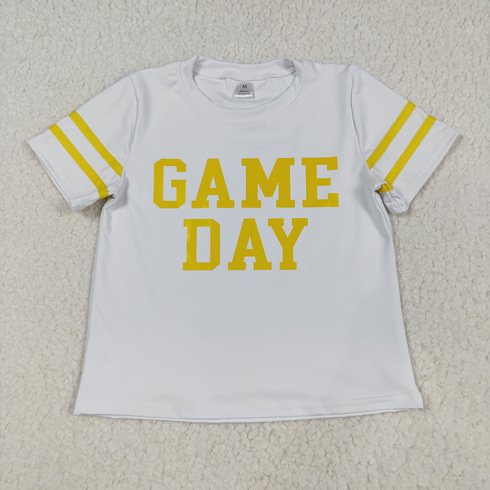 Baby Girls Vinyl Yellow Game Day Yoga Active Team Tee Shirts