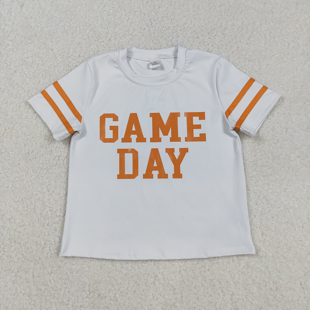 Baby Girls Vinyl Orange Game Day Yoga Active Tee Shirts Tops
