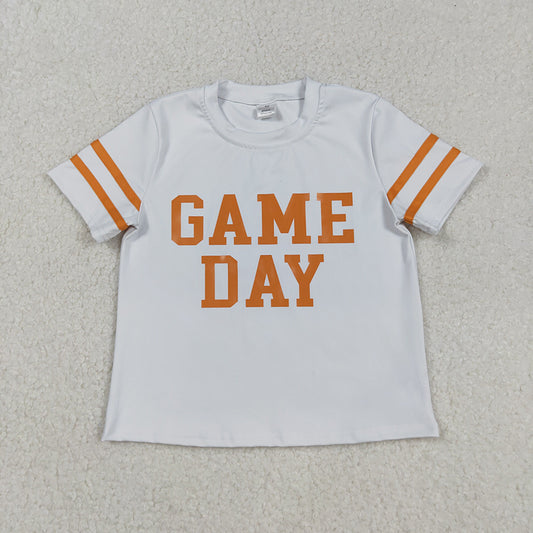 Baby Girls Vinyl Orange Game Day Yoga Active Tee Shirts Tops