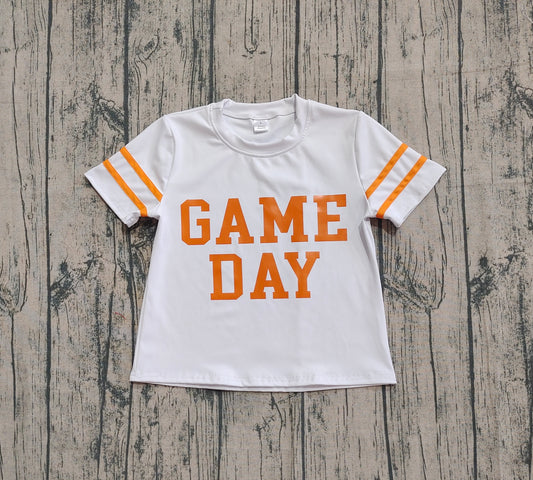 Baby Girls Vinyl Orange Game Day Yoga Active Tee Shirts Tops