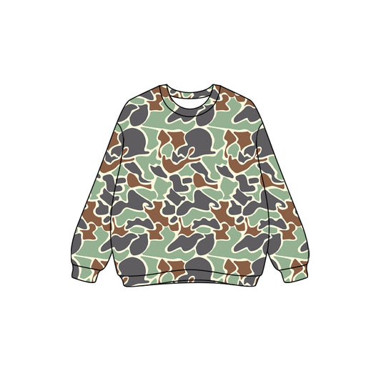 Adult Women Green Camo Long Sleeves Western Tee Shirts Top Preorder
