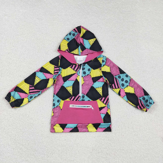 Baby Girls Colorful Aztec Pocket Zipper Halloween Hoodies Top
