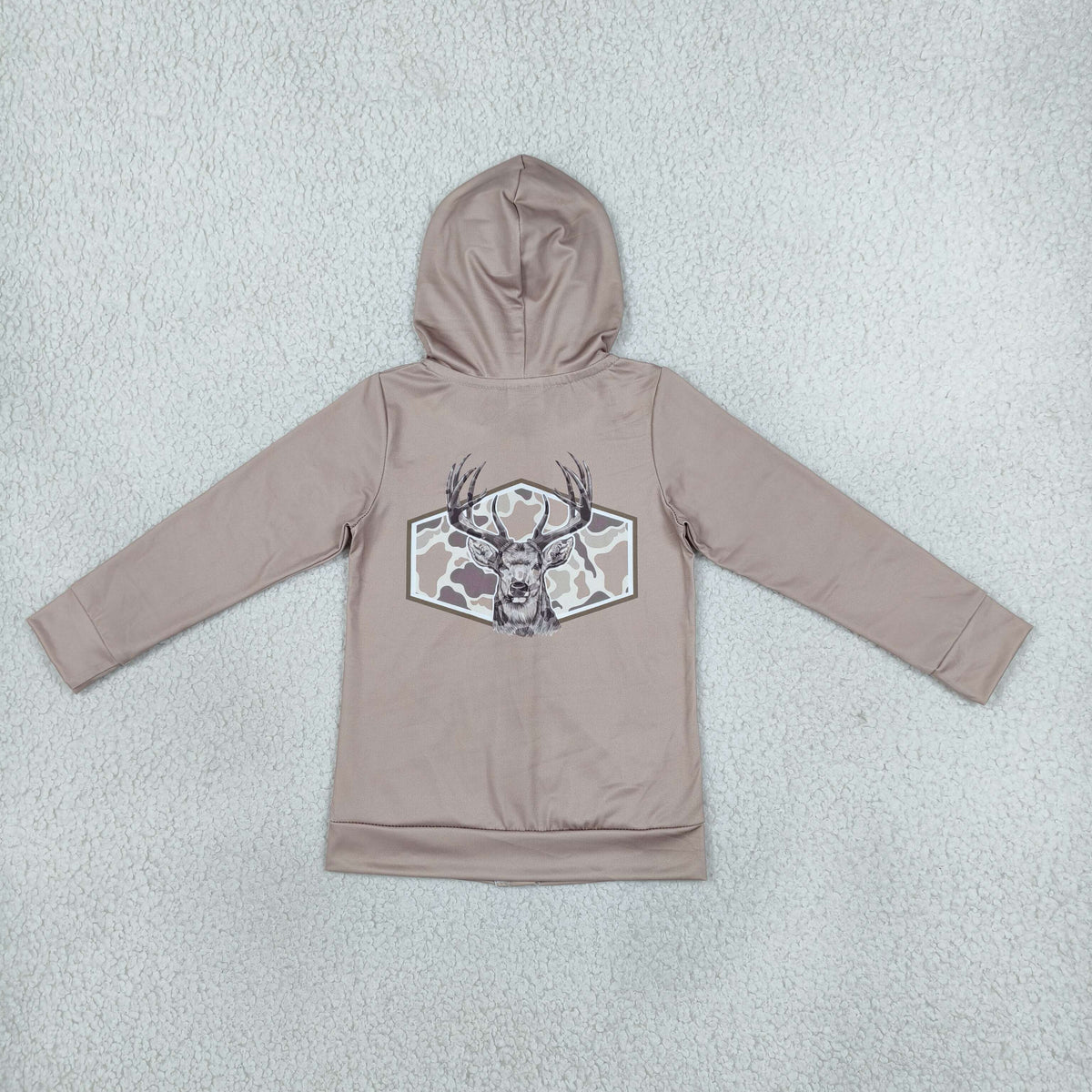 Baby Girls Khaki Camo Deer Pocket Zip Hoodie Jackets Top