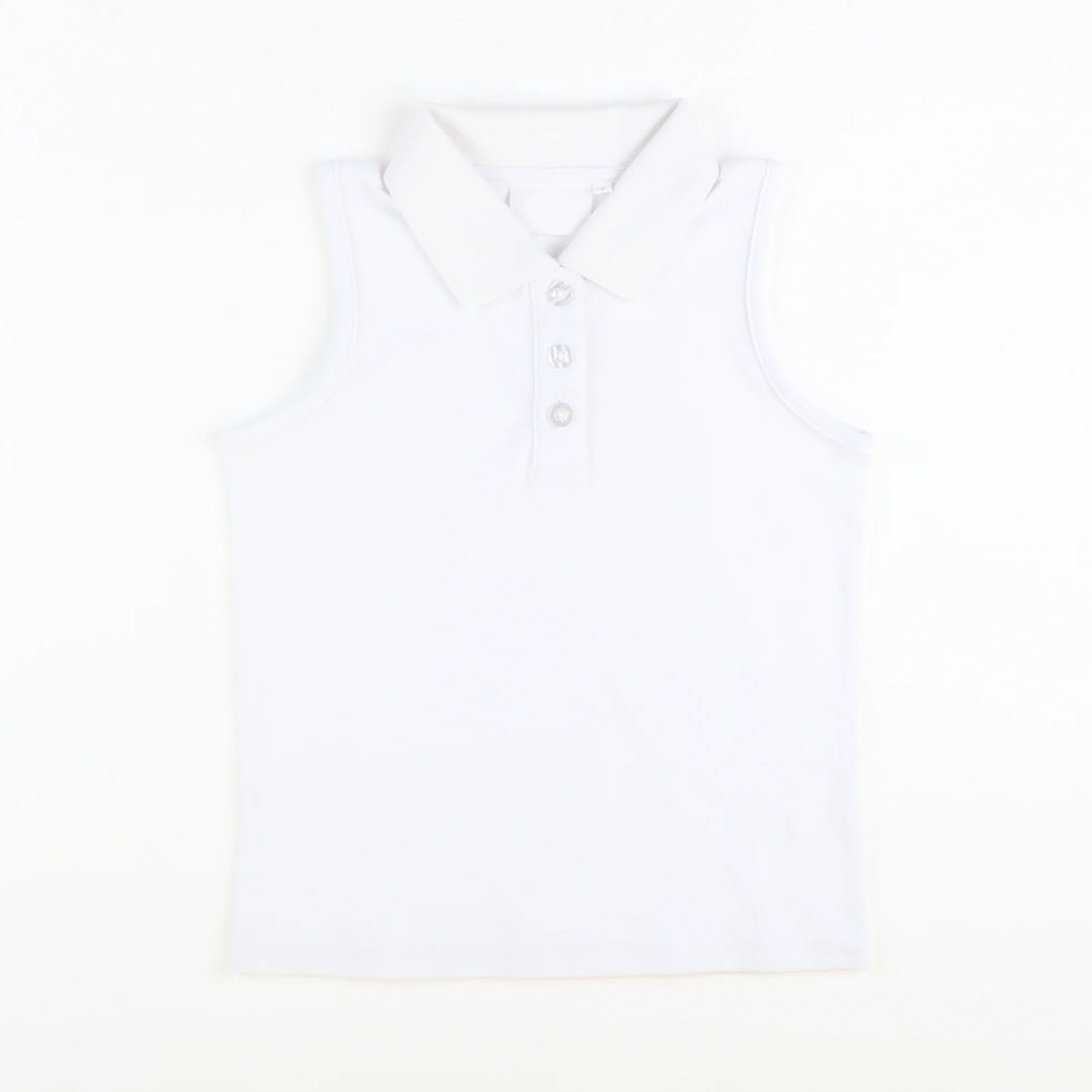 Baby Girls Sleeveless Button White Yoga Vests Top Preorder