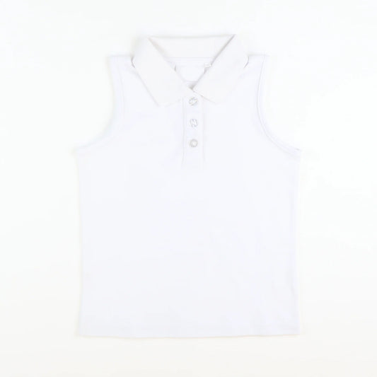 Baby Girls Sleeveless Button White Yoga Vests Top Preorder