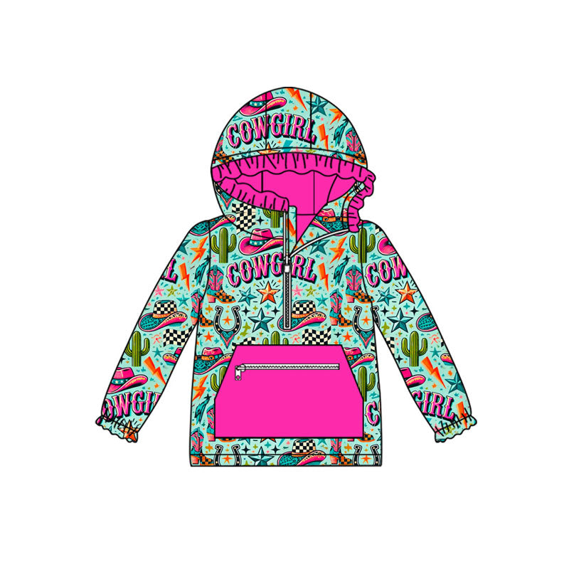 Baby Boys Hats Cactus Plaid Pocket Zipper Western Hoodies Top Preorder