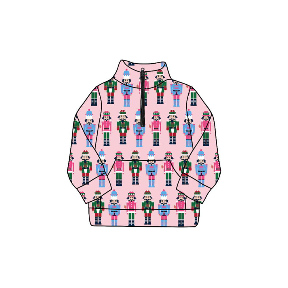 Baby Girls Colorful Soldiers Pocket Zipper Pullovers Top Preorder