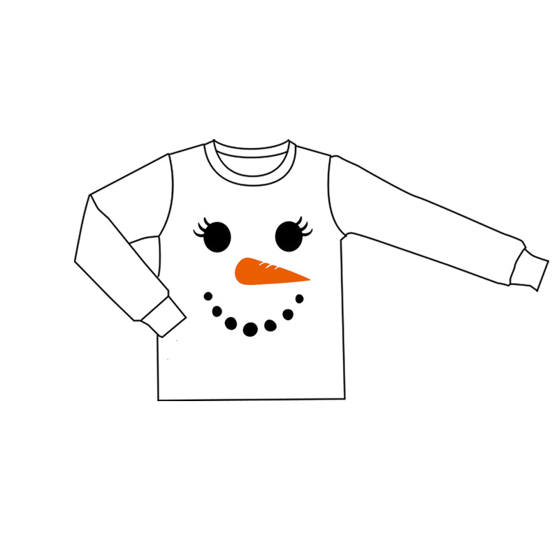 Baby Girls Long Sleeve Snowmen Christmas Tee Shirts Top Preorder
