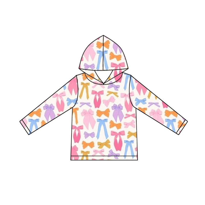 Baby Girls Long Sleeve Colorful Bows Valentine Hoodies Top Preorder