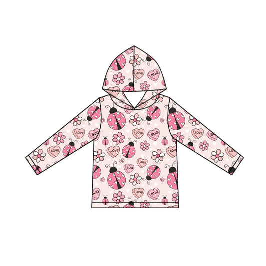 Baby Girls Long Sleeve Pink Flowers Hearts Valentine Hoodies Top Preorder