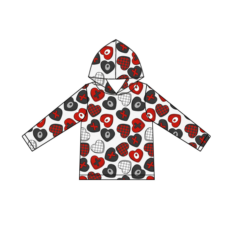 Baby Girls Long Sleeve Hearts XO Valentine Hoodies Top Preorder