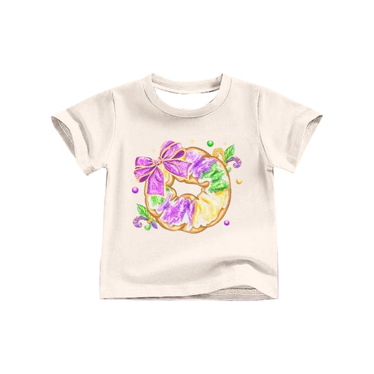 Baby Girls Short Sleeve Bow Anchor Donuts Mardigras Tee Shirts Top Preorder