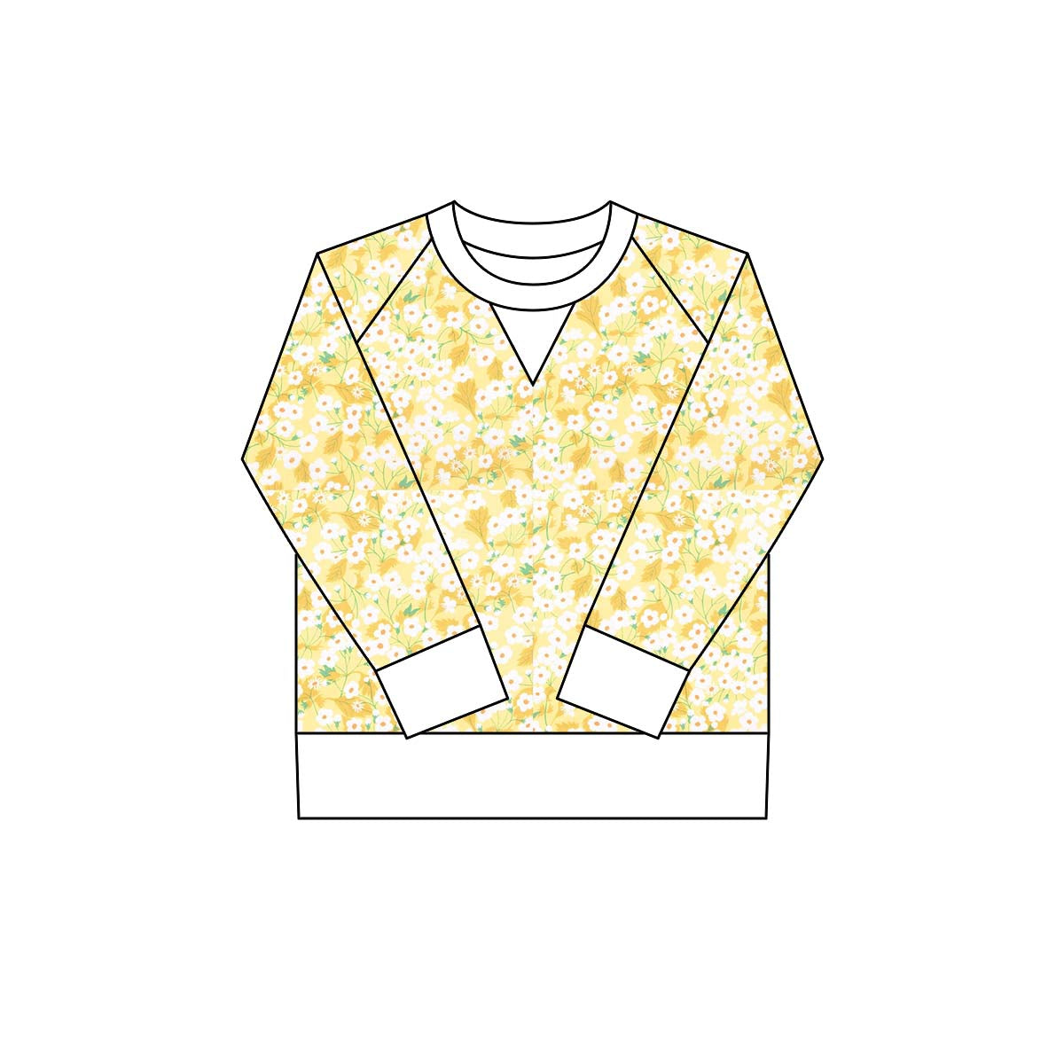 Baby Girls Yellow Flowers Long Sleeve Yoga Tee Shirts Top Preorder