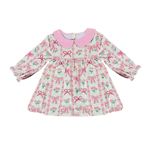 Baby Girls Pink Bows Flowers Stripe Long Sleeve Shirts Top Preorder