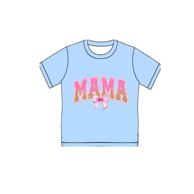 Adult Women Pink Sprinkles Drip Mama Blue Tee Shirts Top Preorder