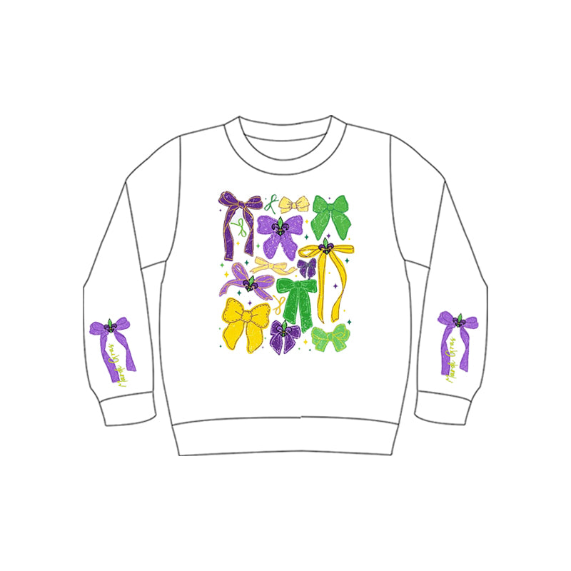 Baby Girls Long Sleeve Anchors Bows Mardigras Tee Shirts Tunic Preorder