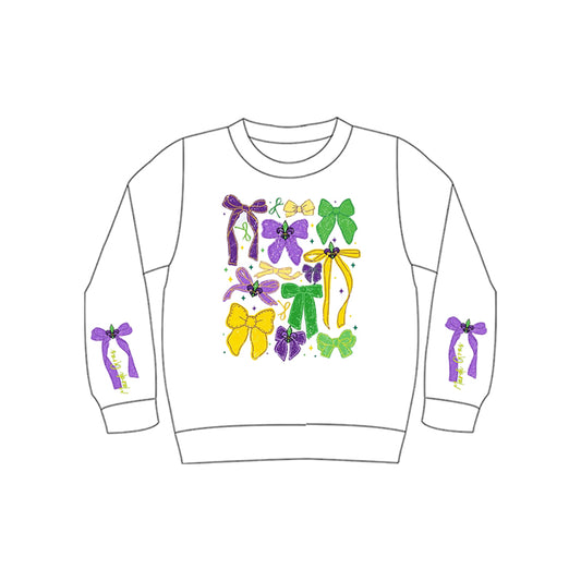 Baby Girls Long Sleeve Anchors Bows Mardigras Tee Shirts Tunic Preorder