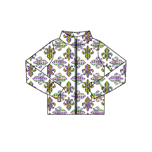 Baby Girls Anchors Plaid Mardigras Yoga Zipper Jackets Top Preorder