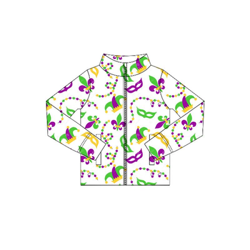 Baby Girls Anchors Lights Mardigras Yoga Zipper Jackets Top Preorder