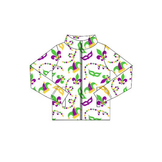 Baby Girls Anchors Lights Mardigras Yoga Zipper Jackets Top Preorder