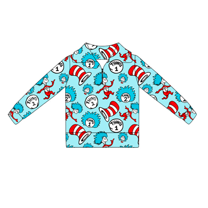 Baby Girls Cartoon Mr Reading Yoga Zipper Pullovers Top Preorder