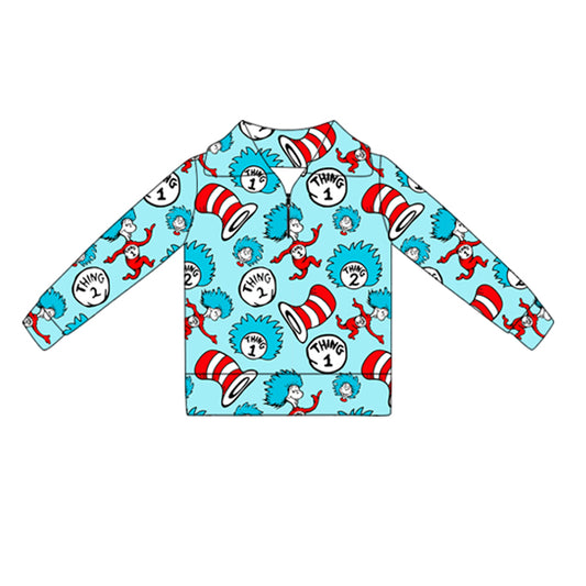 Baby Girls Cartoon Mr Reading Yoga Zipper Pullovers Top Preorder