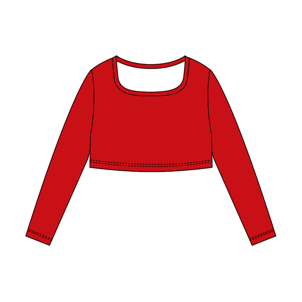 Baby Girls Red Long Sleeve Yoga T-shirts Top Preorder