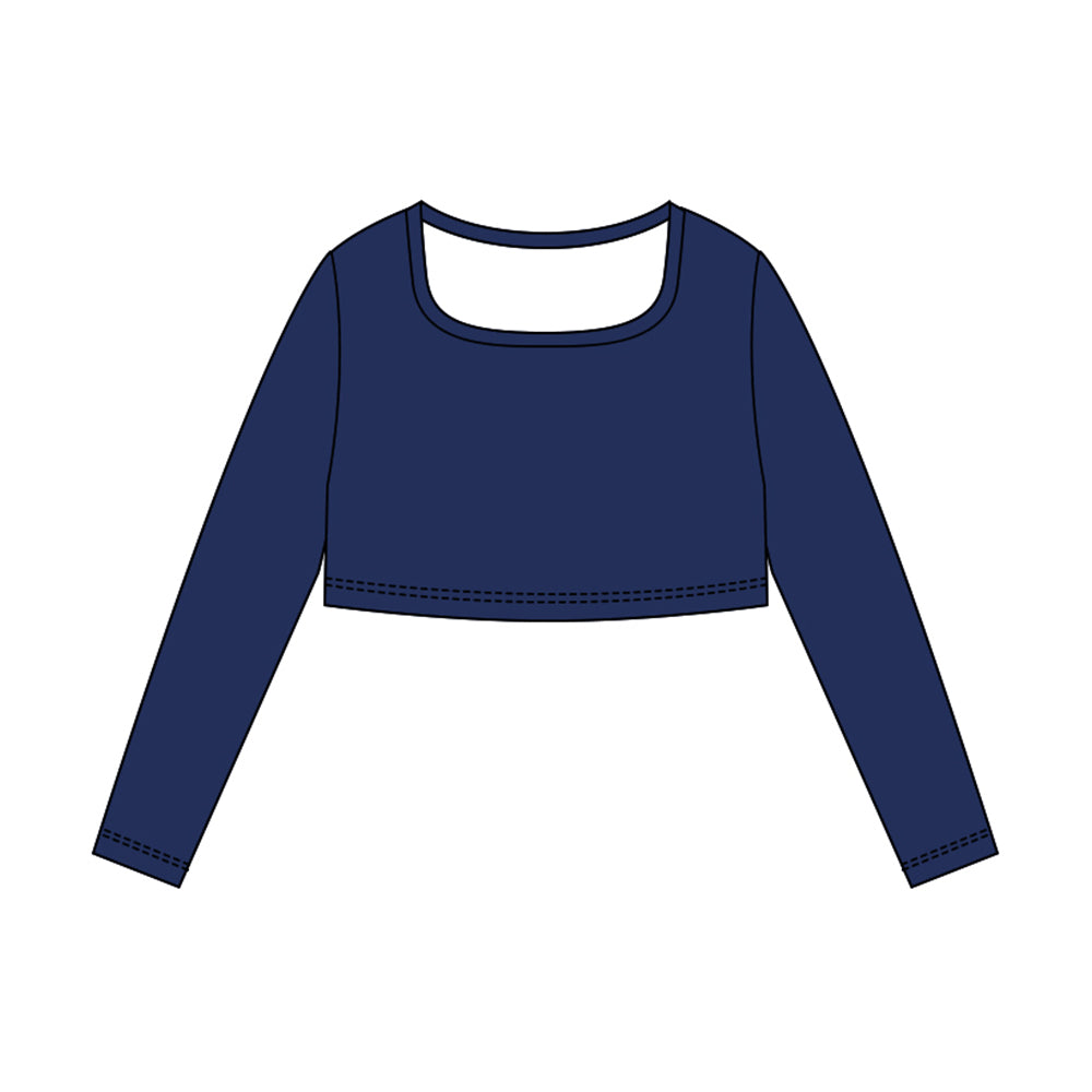 Baby Girls Navy Long Sleeve Yoga T-shirts Top Preorder