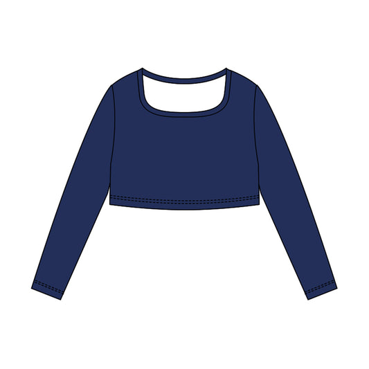 Baby Girls Navy Long Sleeve Yoga T-shirts Top Preorder