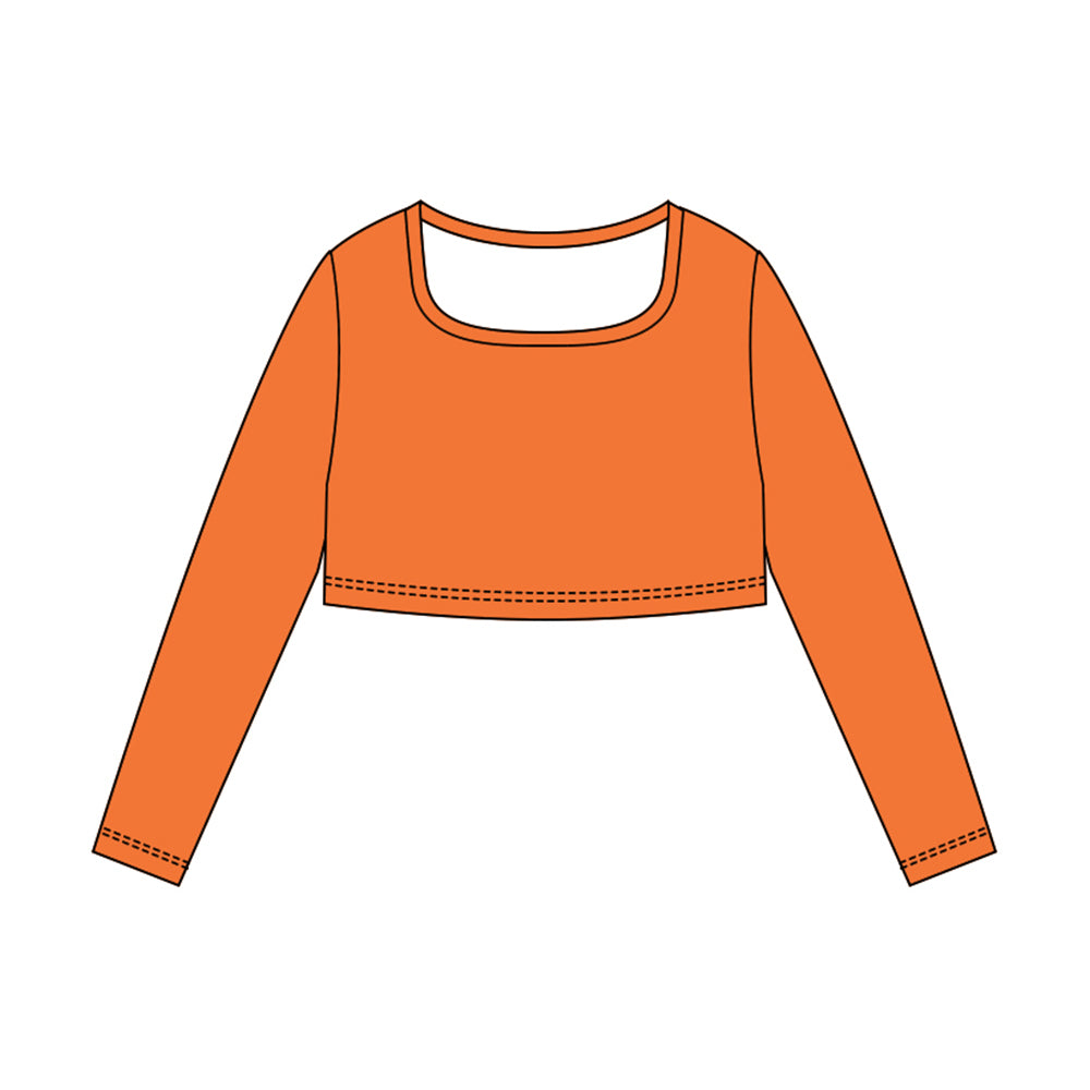 Baby Girls Orange Long Sleeve Yoga T-shirts Top Preorder