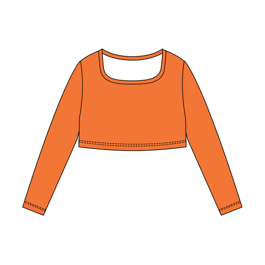 Baby Girls Orange Long Sleeve Yoga T-shirts Top Preorder