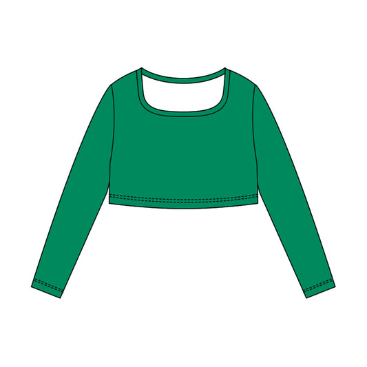 Baby Girls Green Long Sleeve Yoga T-shirts Top Preorder