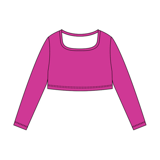 Baby Girls Hot Pink Long Sleeve Yoga T-shirts Top Preorder