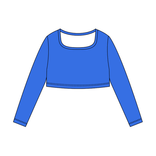 Baby Girls Blue Long Sleeve Yoga T-shirts Top Preorder