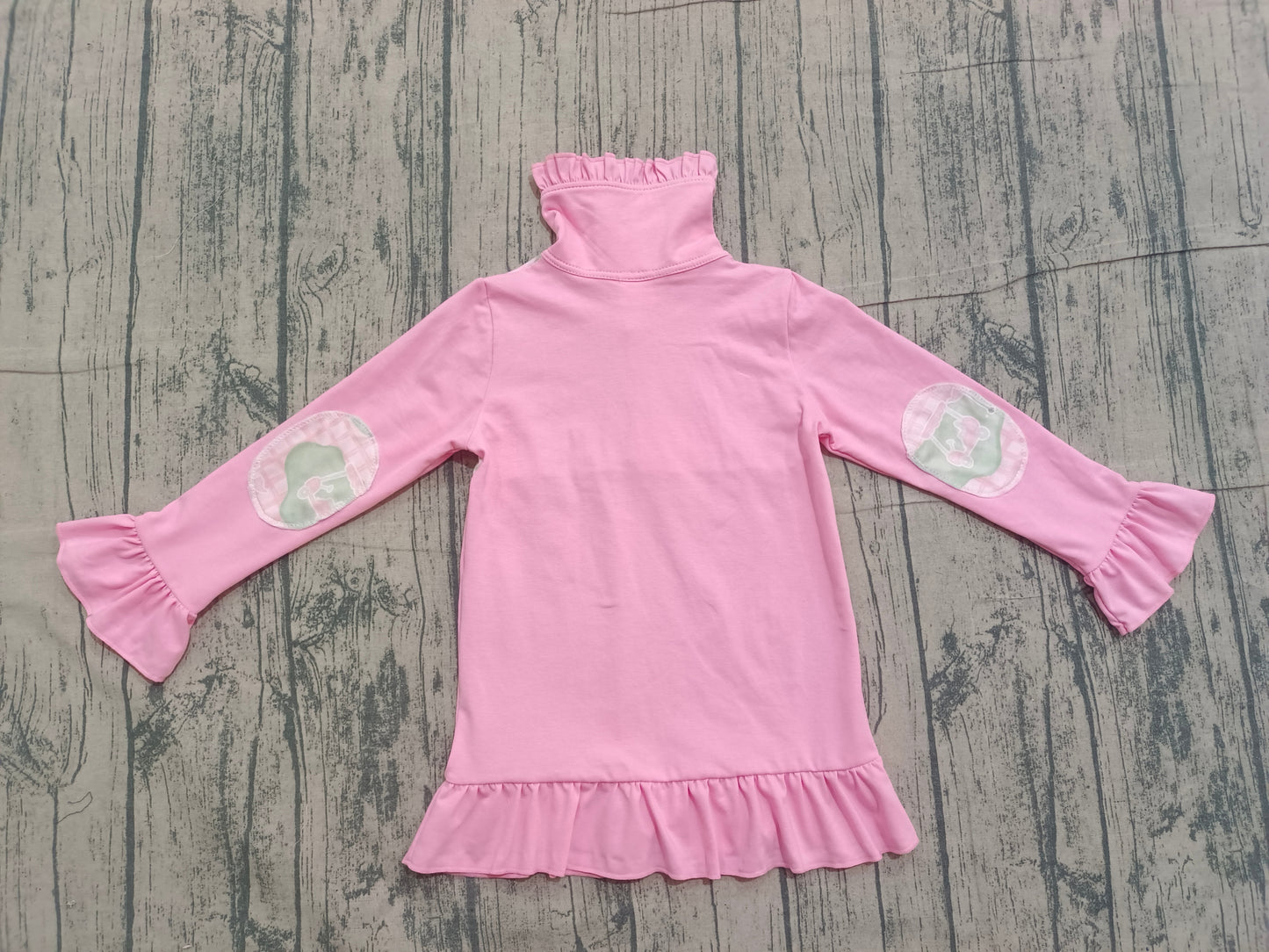 Baby Girls Pink Checked Golf Flags Button Polo Shirts Top