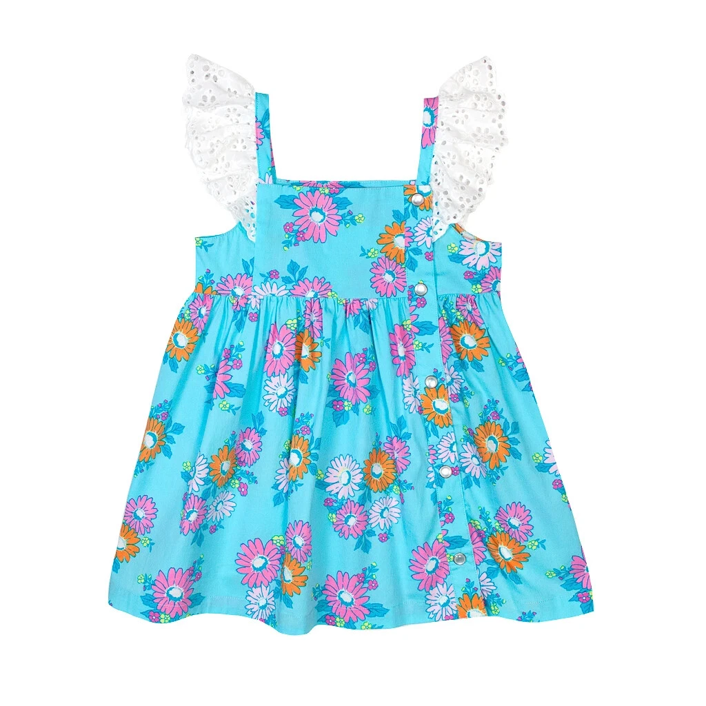 Baby Girls Flutter Sleeve Flowers Tunic Shirts Top Preorder