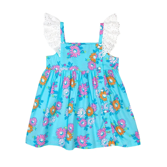 Baby Girls Flutter Sleeve Flowers Tunic Shirts Top Preorder