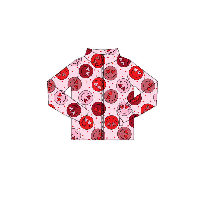 Baby Girls Long Sleeve Heart Smiles Zipper Pockets Yoga Jackets Top Preorder