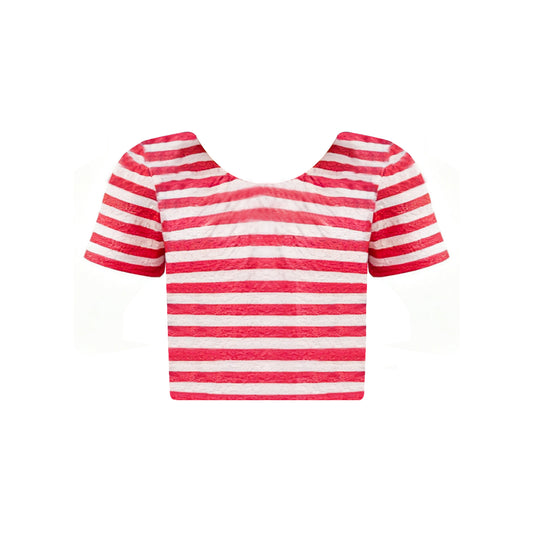 Baby Girls Red Stripes Short Sleeve T-shirts Top Preorder