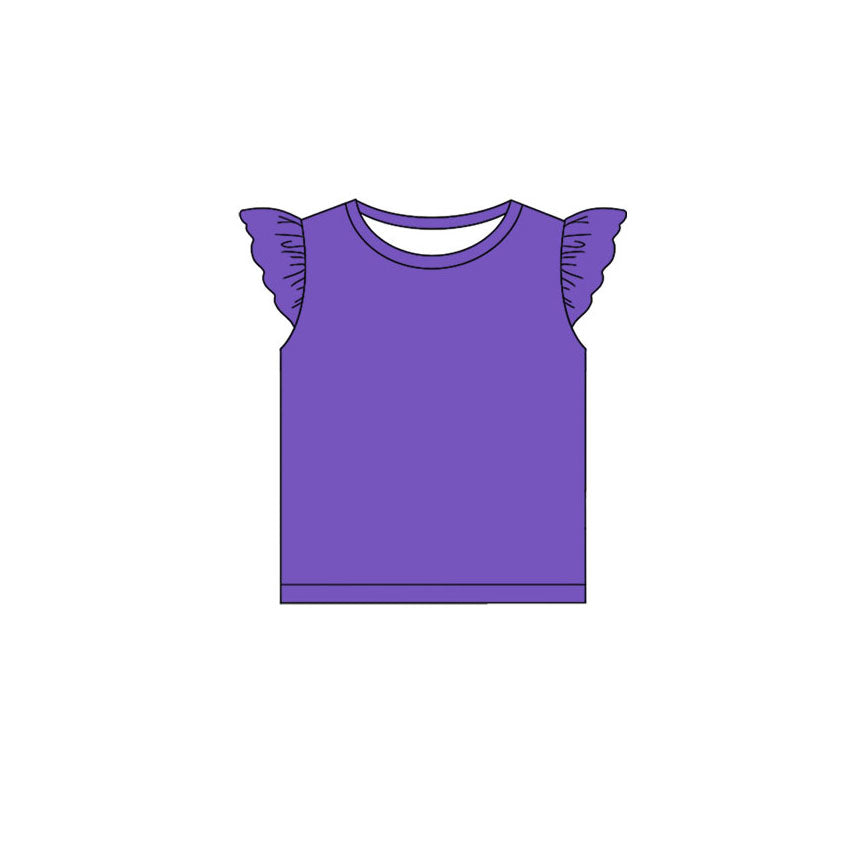 Baby Girls Purple Flutter Sleeve T-shirts Top Preorder