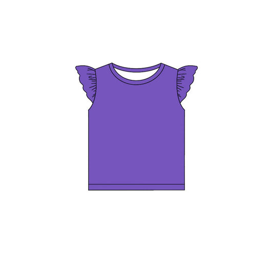 Baby Girls Purple Flutter Sleeve T-shirts Top Preorder