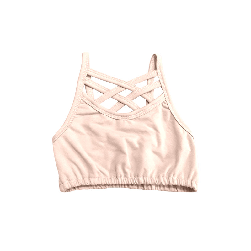 Baby Girls Peach Strap Yoga Vests Top Preorder