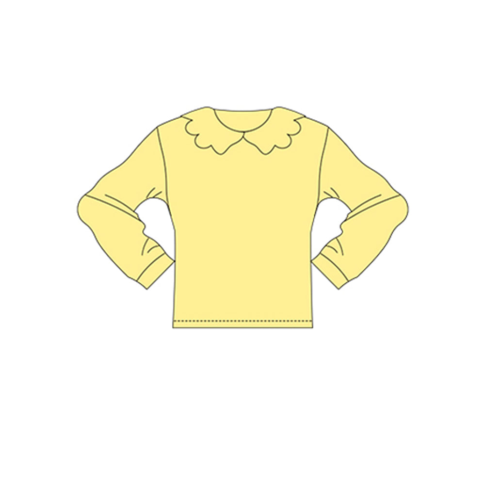 Baby Girls Long Sleeve Yellow Collar Yoga T-shirts Top Preorder