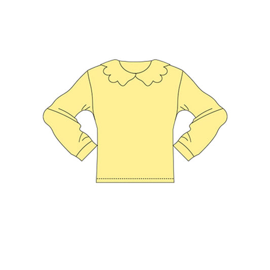 Baby Girls Long Sleeve Yellow Collar Yoga T-shirts Top Preorder