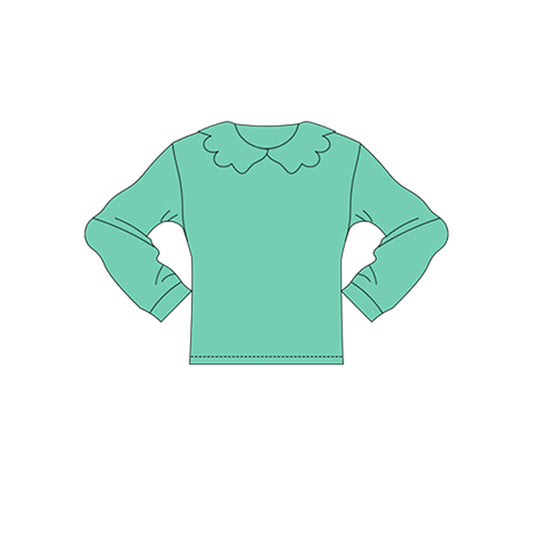 Baby Girls Long Sleeve Green Collar Yoga T-shirts Top Preorder