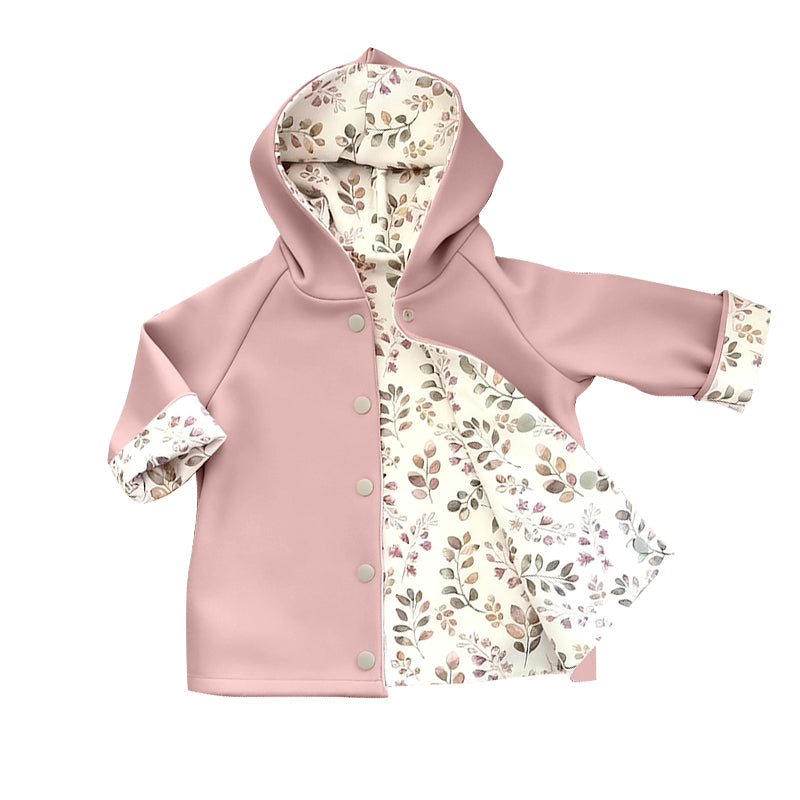 Baby Girls Pink Floral Button Hoodies Top Preorder