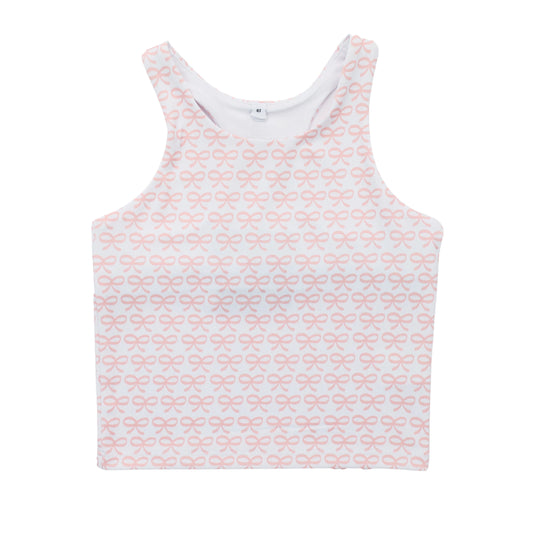 Baby Girls Sleeveless Peach Bows Yoga Vests Top Preorder