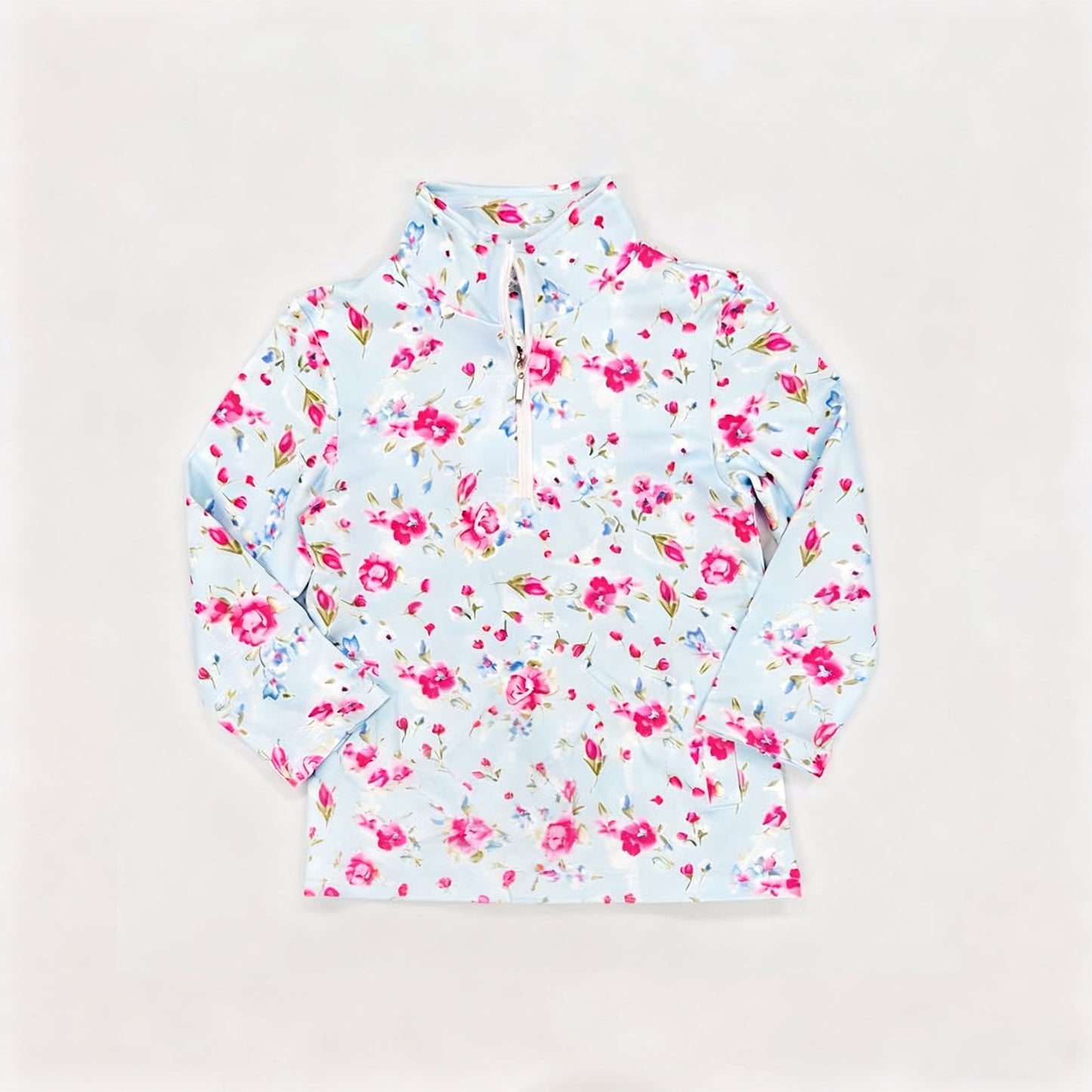 Baby Girls Pink Flowers Yoga Zipper Pullovers Top Preorder
