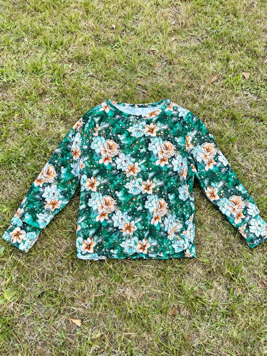 Baby Girls Long Sleeve Green Flowers T-shirts Top Preorder