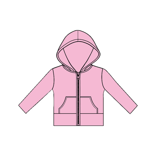 Baby Girls Long Sleeve Pink Pockets Zipper Yoga Hoodies Jackets Top Preorder